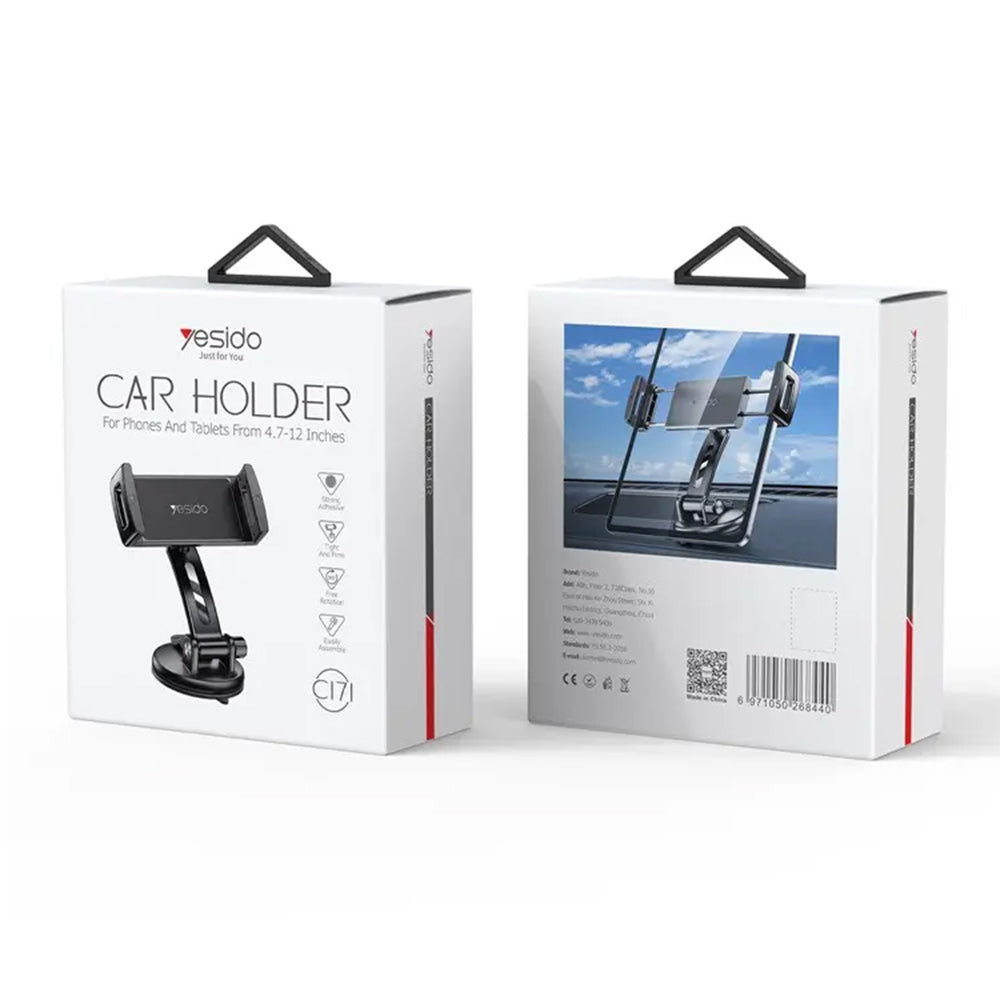 Yesido C171 Car Holder, 4.7inch - 12inch, Black