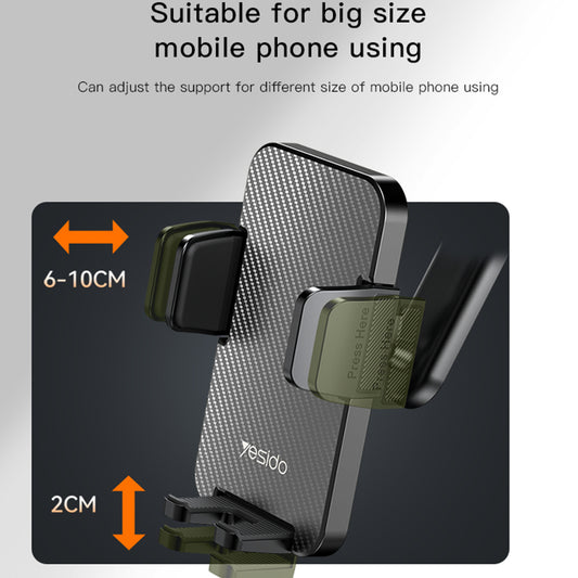 Support Auto Yesido C173, 4.7 pouces - 7.2 pouces, Noir