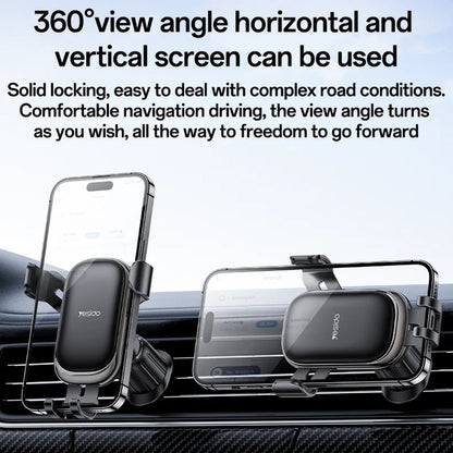 Support Auto Yesido C247, 4.7 pouces - 7.2 pouces, Noir