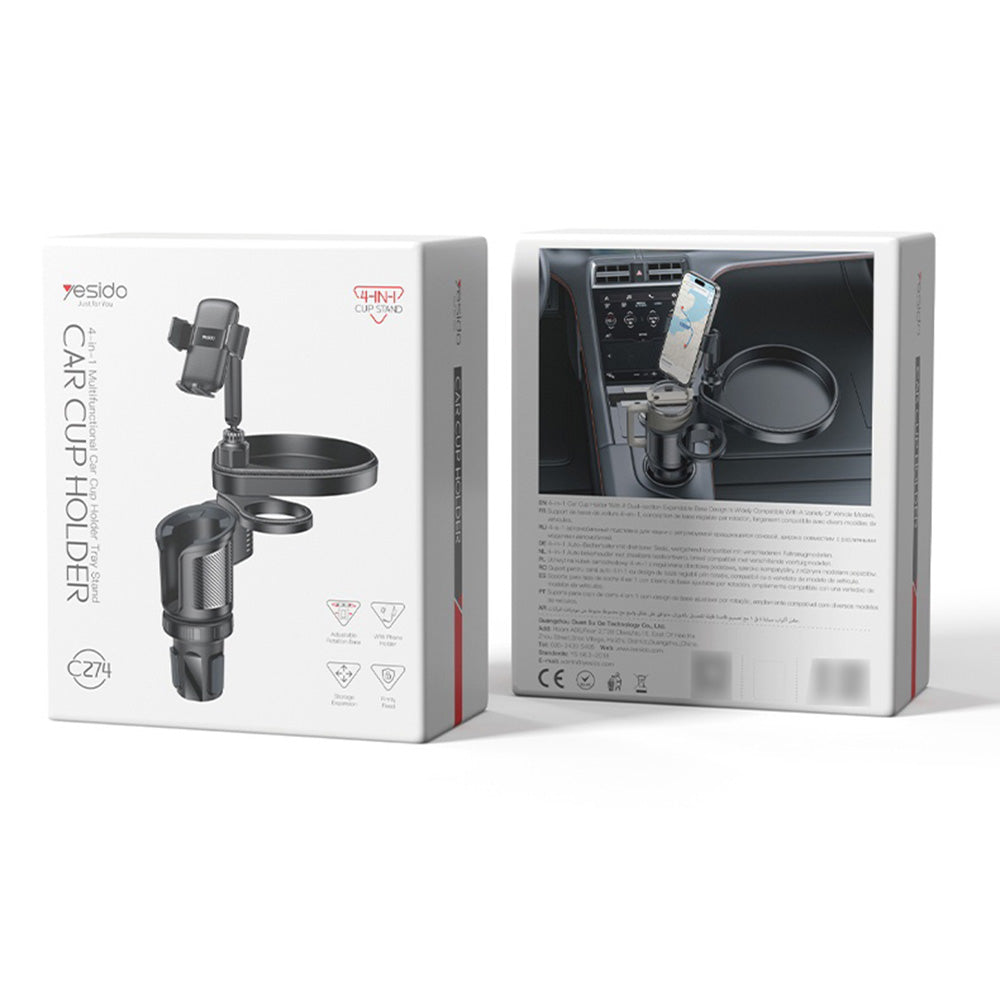 Support Auto Yesido C274, 4.7 pouces - 7.2 pouces, Noir