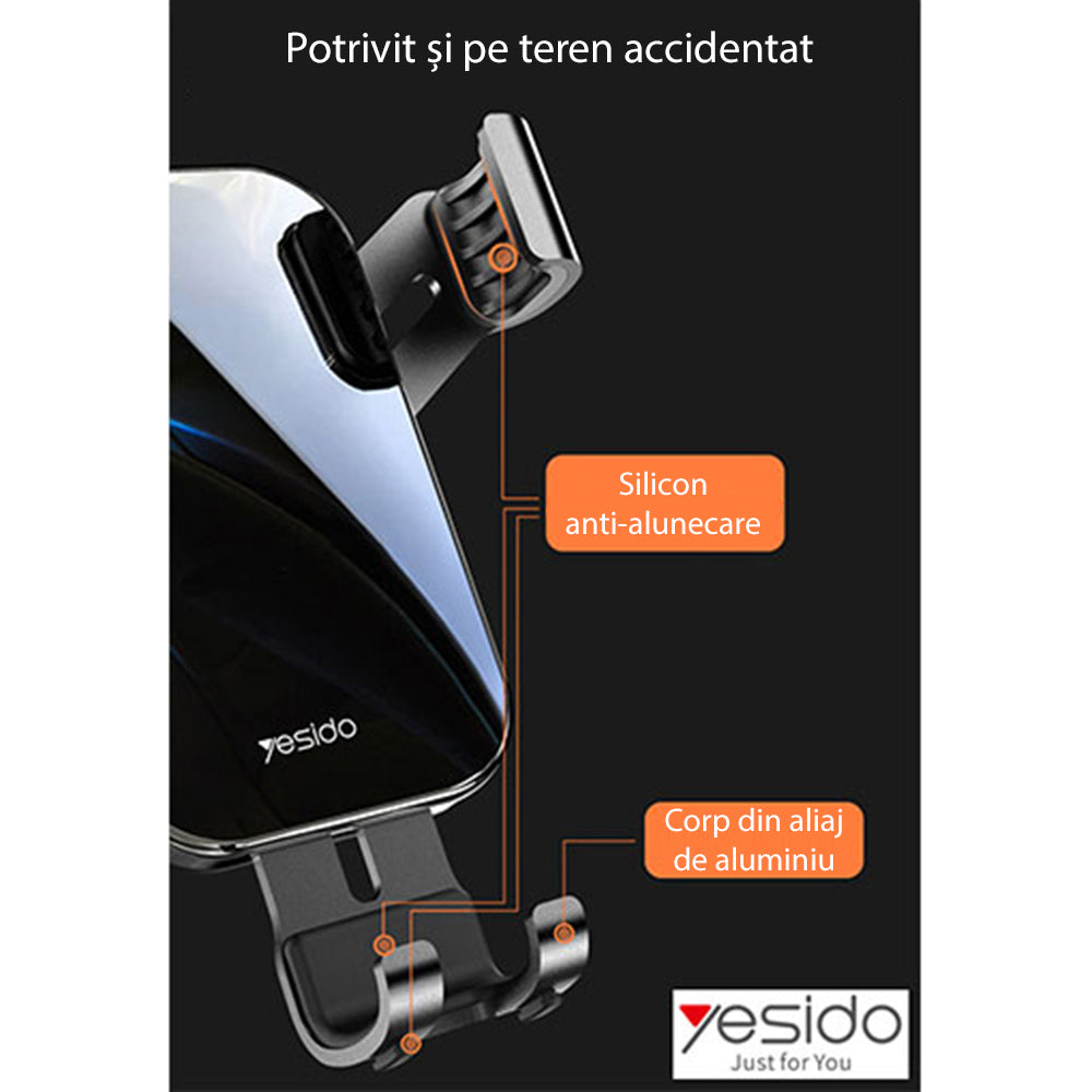 Support Auto Yesido C87, Universel, Noir