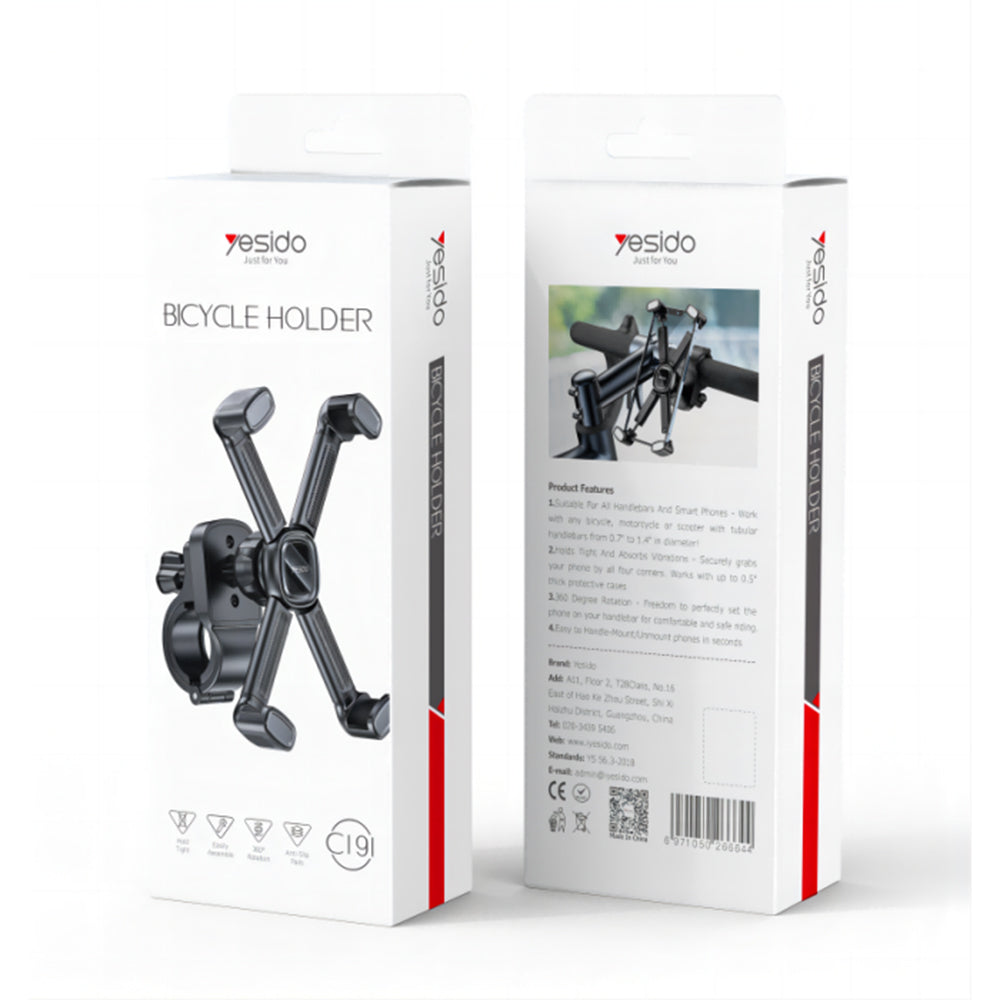 Support Vélo Yesido C191, 4.5 pouces - 6.8 pouces, Noir