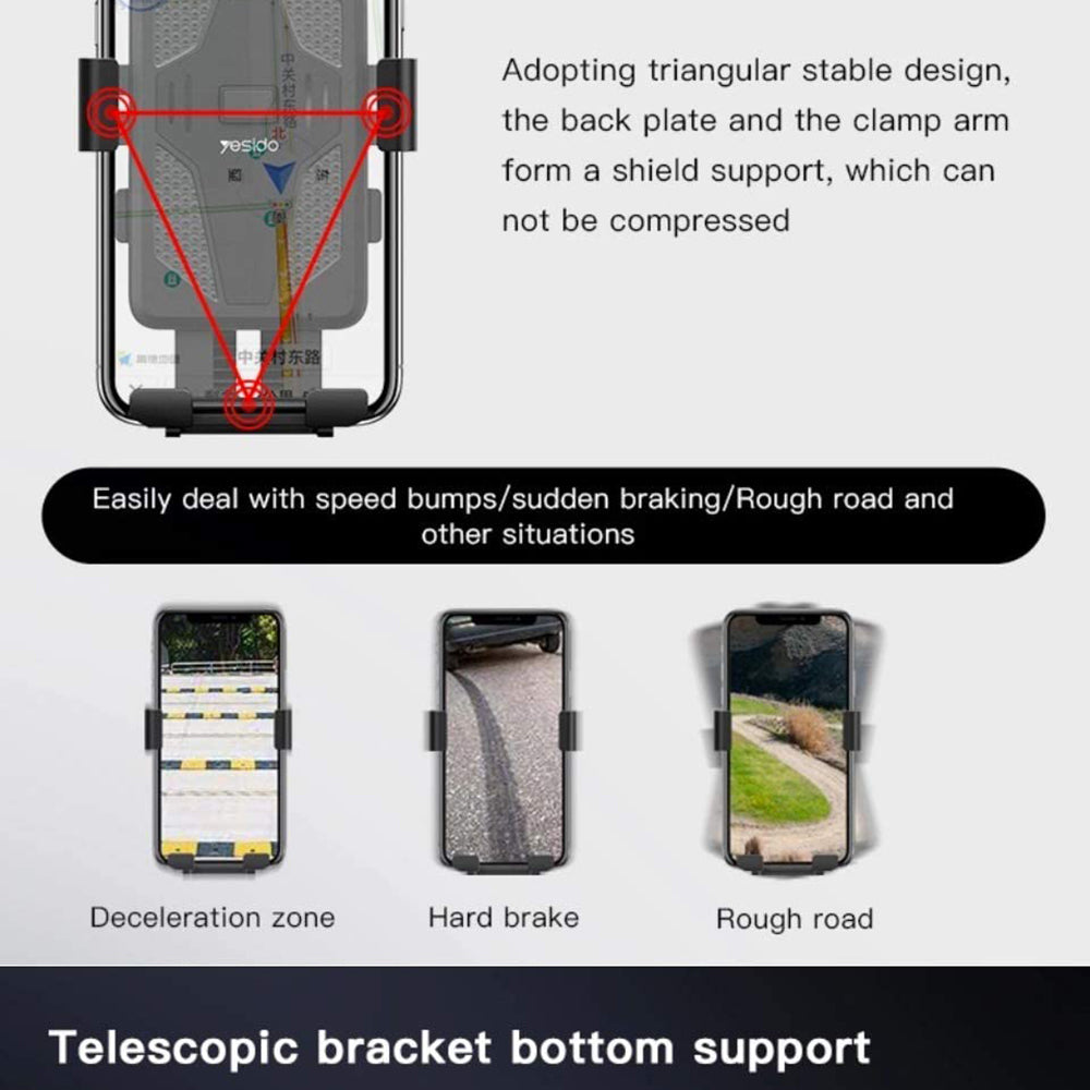 Support Vélo Yesido C94, 4 pouces - 6,5 pouces, Noir