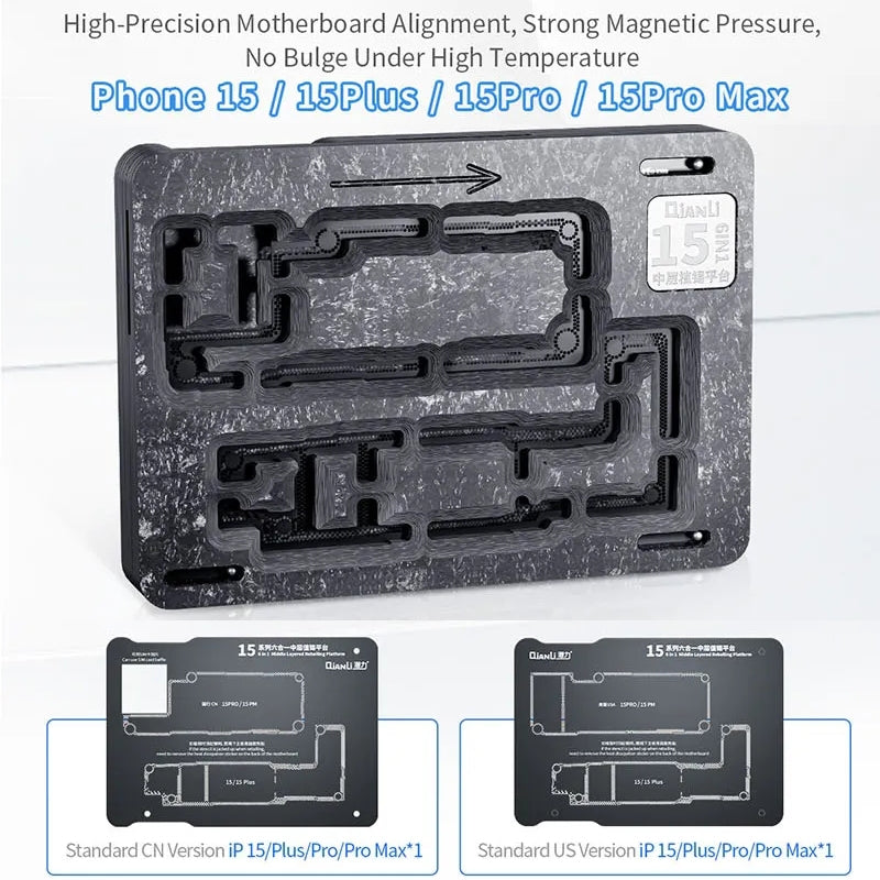 Support de Travail PCB Magnétique QIANLI pour Apple iPhone 15 Series