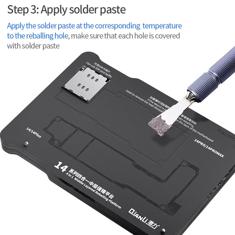 Support de Travail PCB Magnétique QIANLI pour Apple iPhone 15 Series
