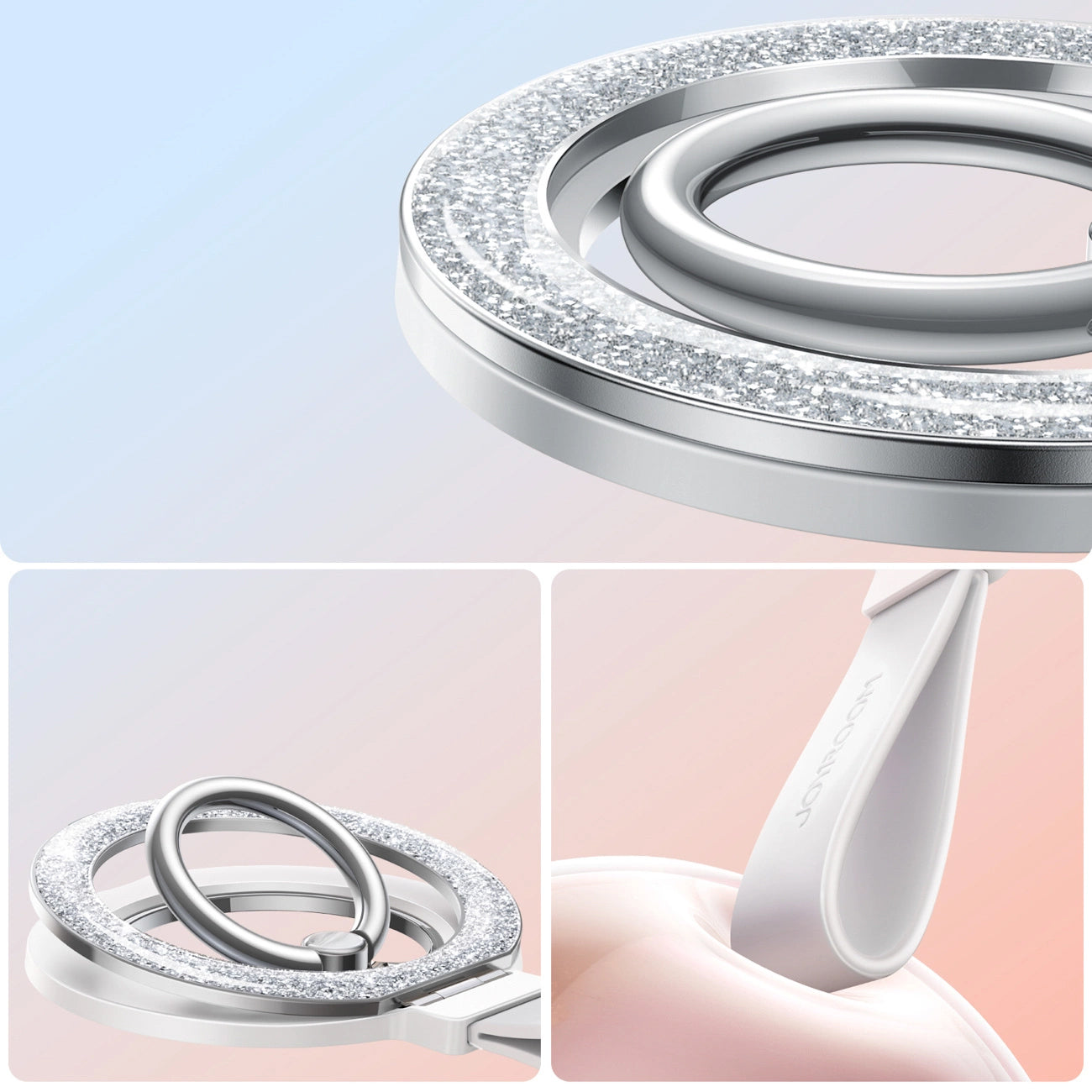 Support Anneau Joyroom JR-ZS425 Glitter, Universel, Blanc