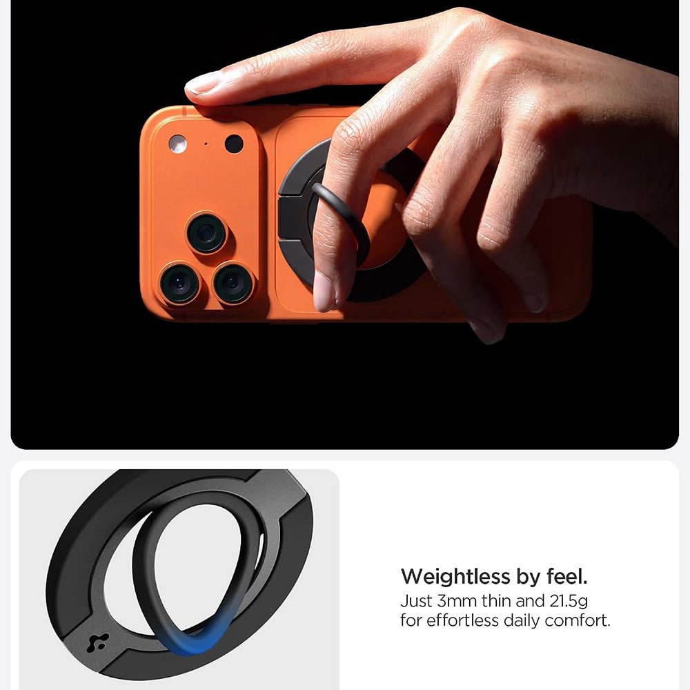 Support Anneau Spigen Dual Pop Mag S, Universel, Noir AMP11735