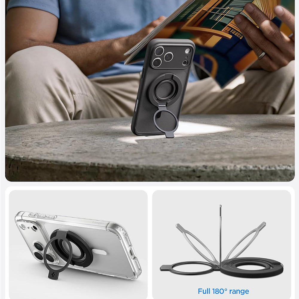 Support Anneau Spigen Dual Pop Mag S, Universel, Noir AMP11735