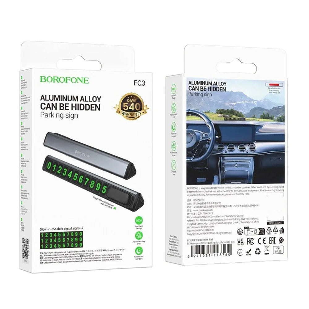 Support Numéro Téléphone Voiture Borofone FC3 Ronny