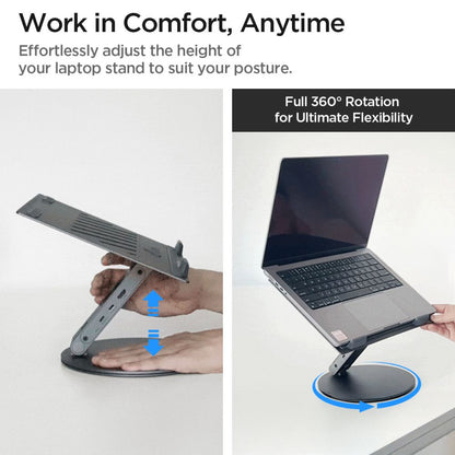 Support Spigen LD204H pour ordinateur portable, Argenté