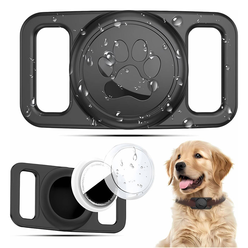 Support Techsuit BuddyGuard DG1 pour Apple AirTag au Collier d'Animal de Compagnie, Noir