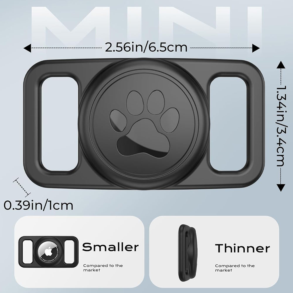 Support Techsuit BuddyGuard DG1 pour Apple AirTag au Collier d'Animal de Compagnie, Noir