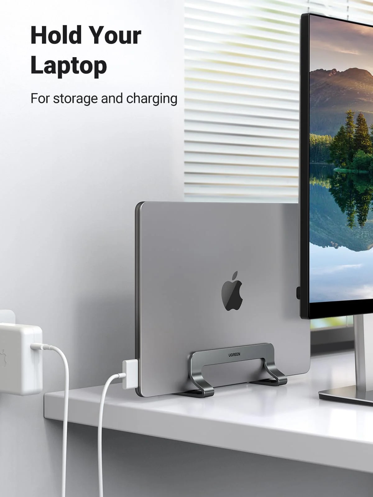 Support Vertical UGREEN LP258 pour Laptop de 12mm à 26mm, Argenté