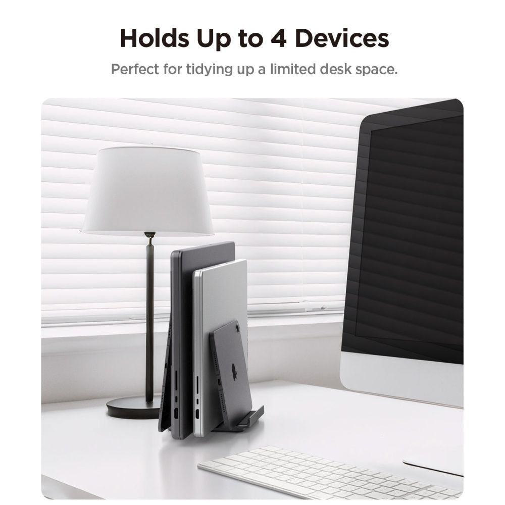 Support Vertical Spigen LD208S4 Two pour Laptop de 14mm à 27mm d'épaisseur, Gris AMP10640