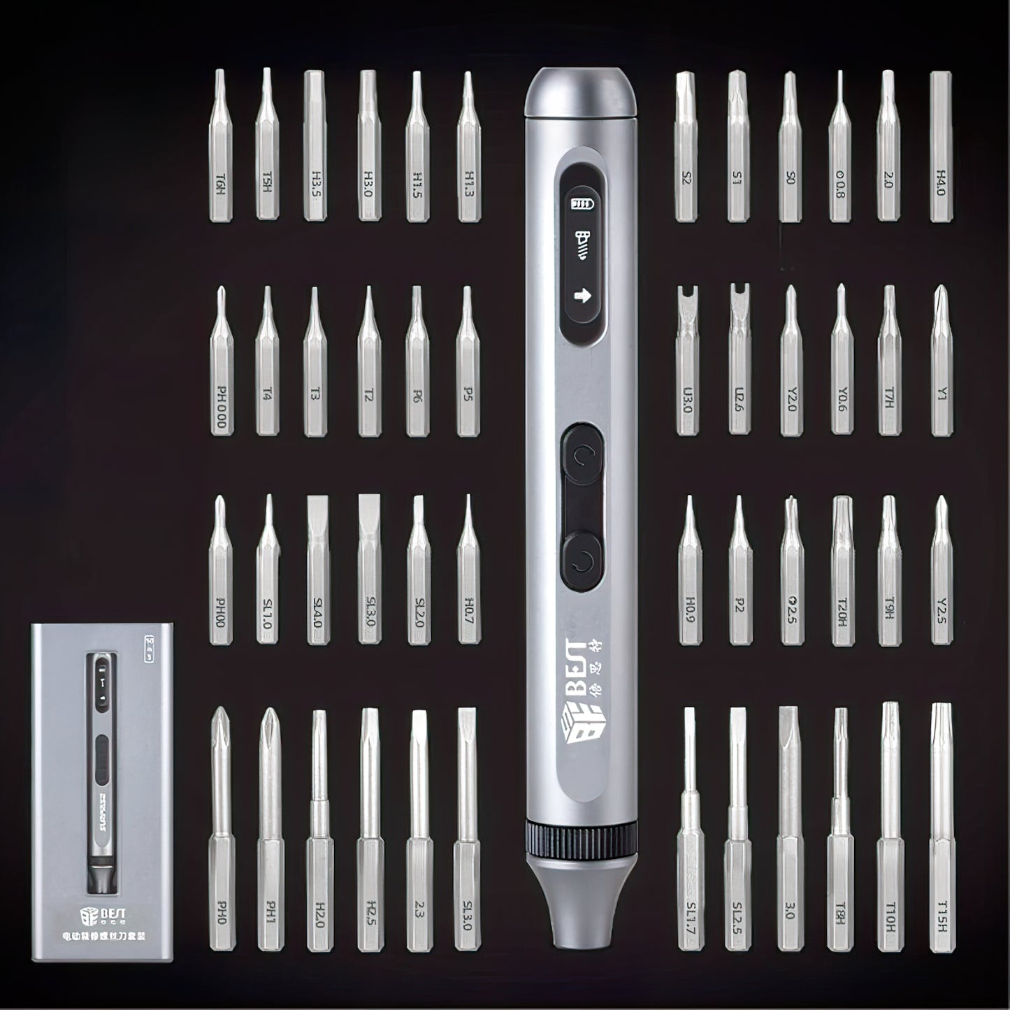 Tournevis électrique Best BST-9933A, 50 en 1, Argenté