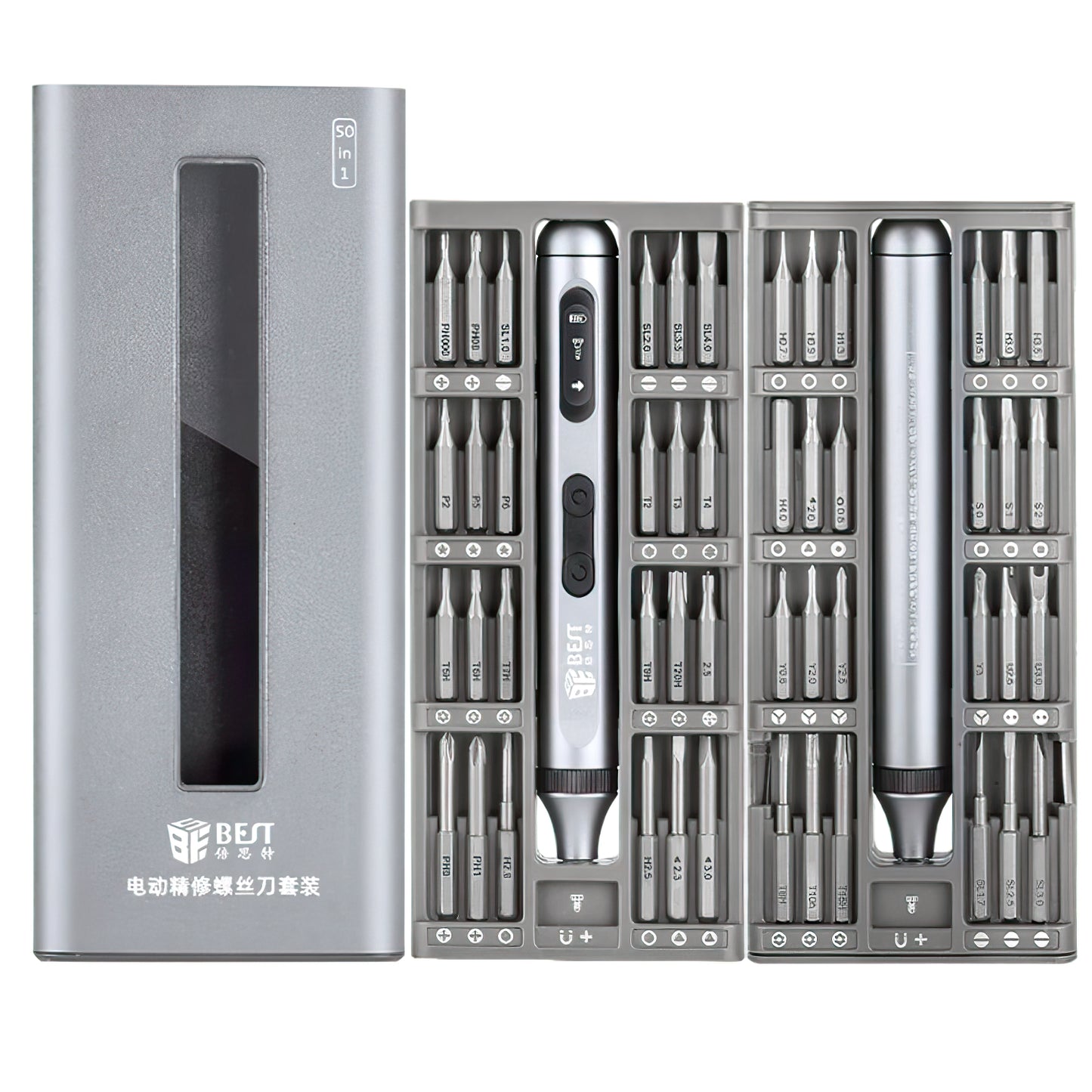 Tournevis électrique Best BST-9933A, 50 en 1, Argenté