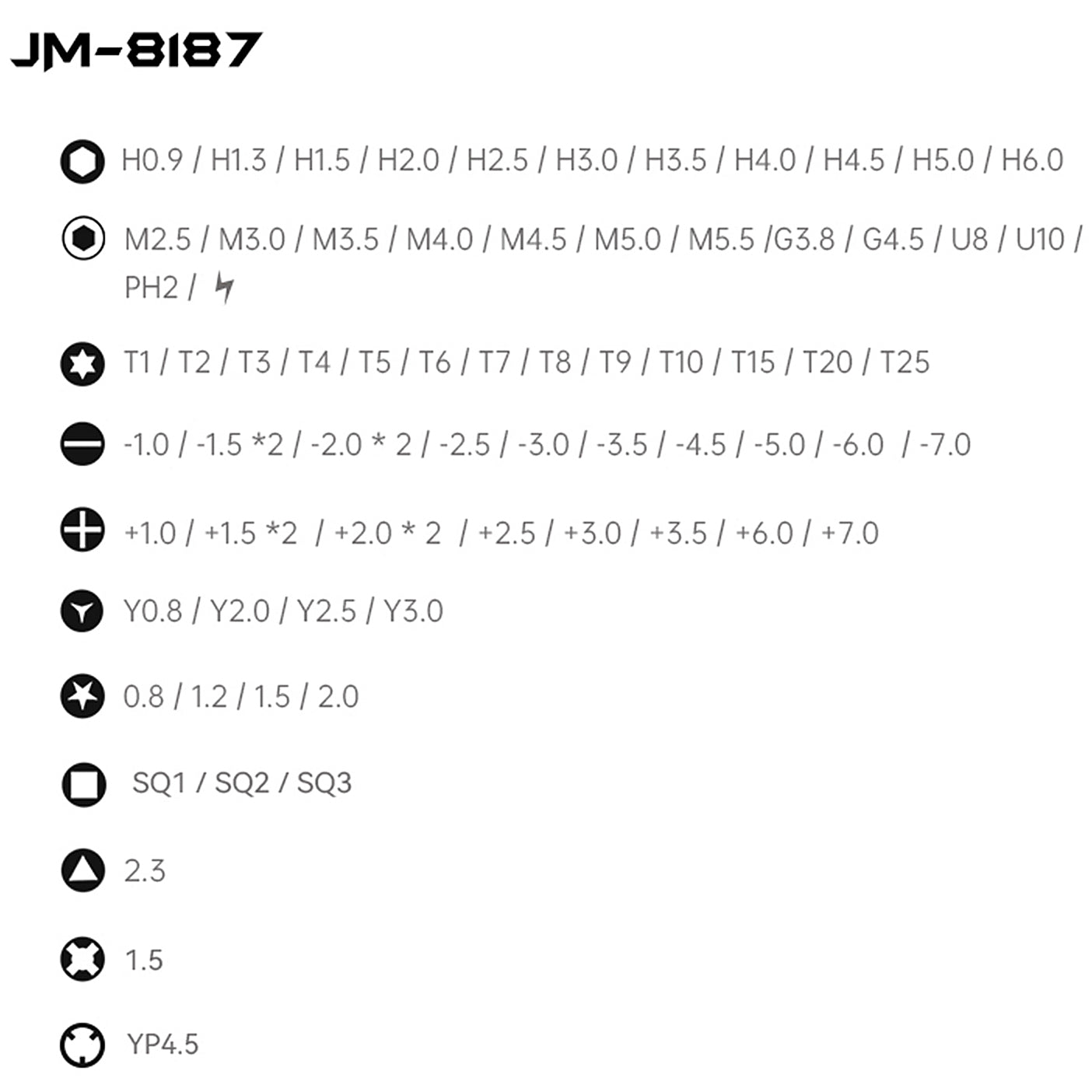 Tournevis Jakemy JM-8187, 83in1, argenté