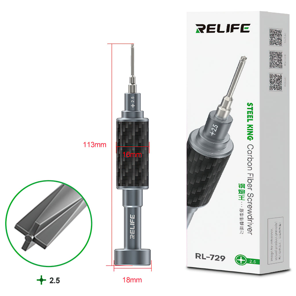 Tournevis Relife RL-729, Cruciforme Creux 2.5mm
