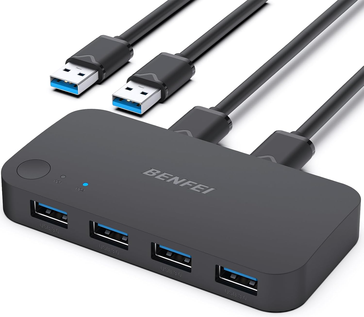 Switch USB Benfei, 4 x USB-A 3.0, Noir