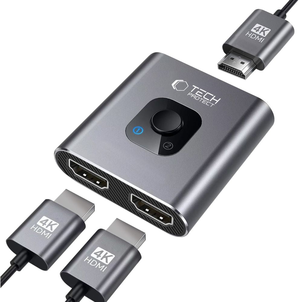 Switch Vidéo HDMI Tech-Protect HB07, Gris