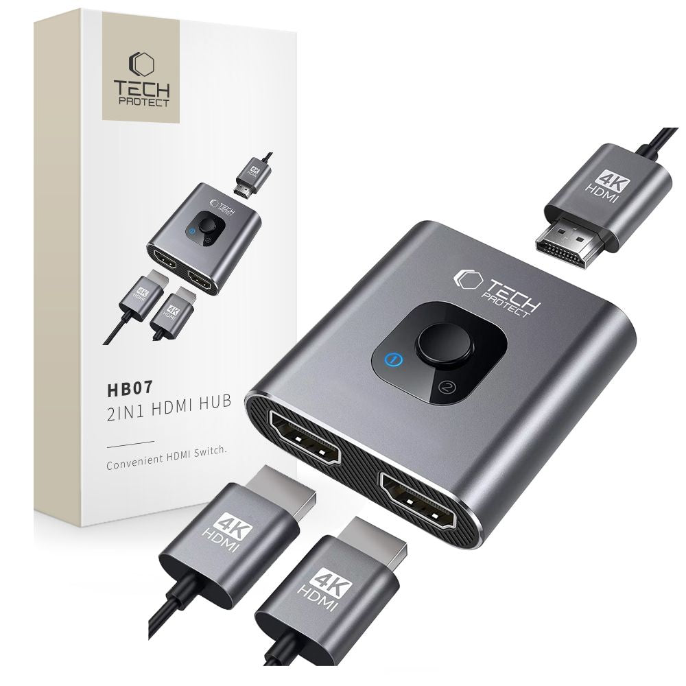 Switch Vidéo HDMI Tech-Protect HB07, Gris