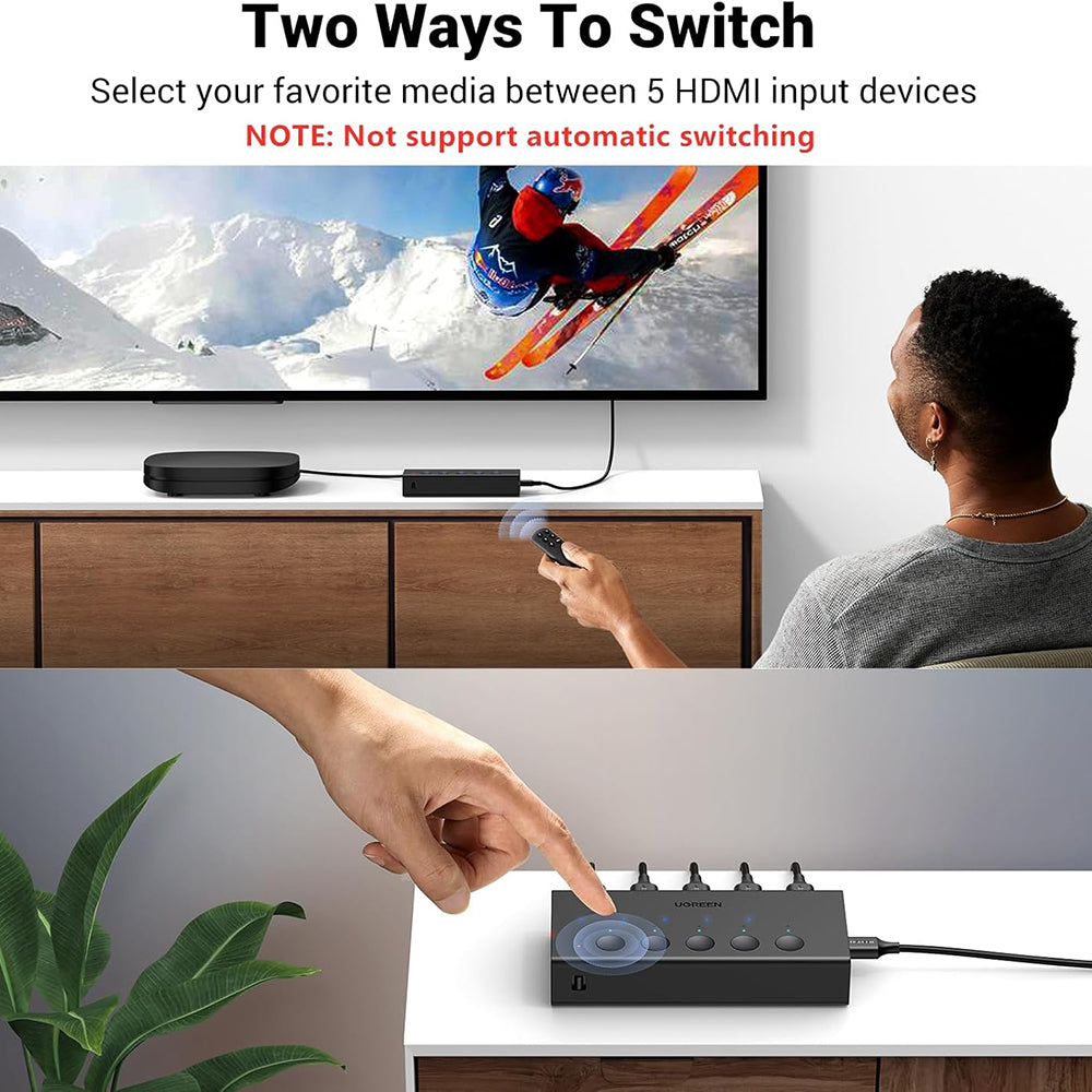 Switch Vidéo HDMI UGREEN CM568 (90512), Noir