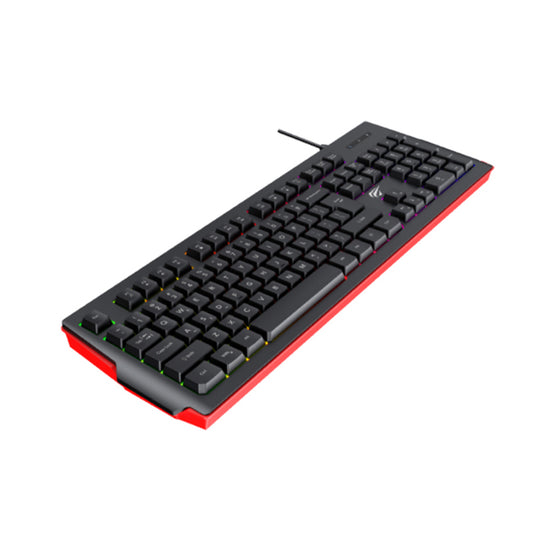 Clavier Gaming HAVIT KB866L, RGB, 1.4m, Noir Rouge