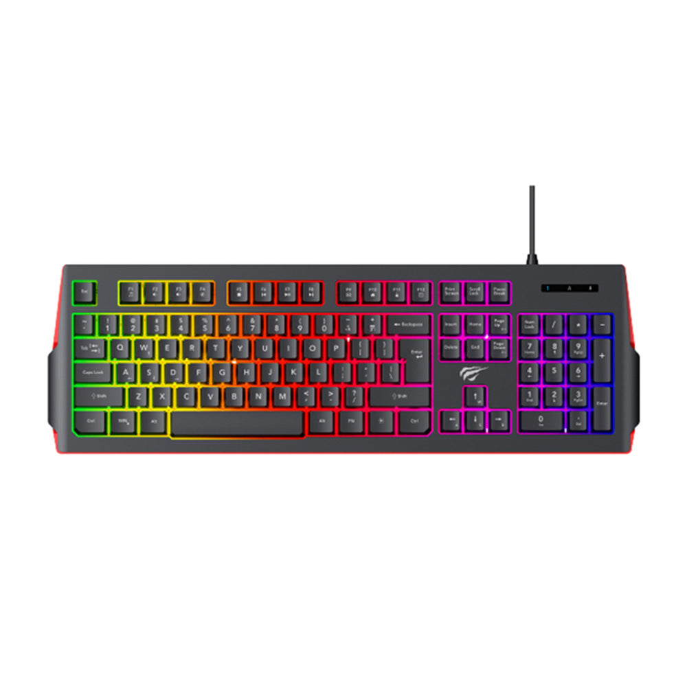 Clavier Gaming HAVIT KB866L, RGB, 1.4m, Noir Rouge