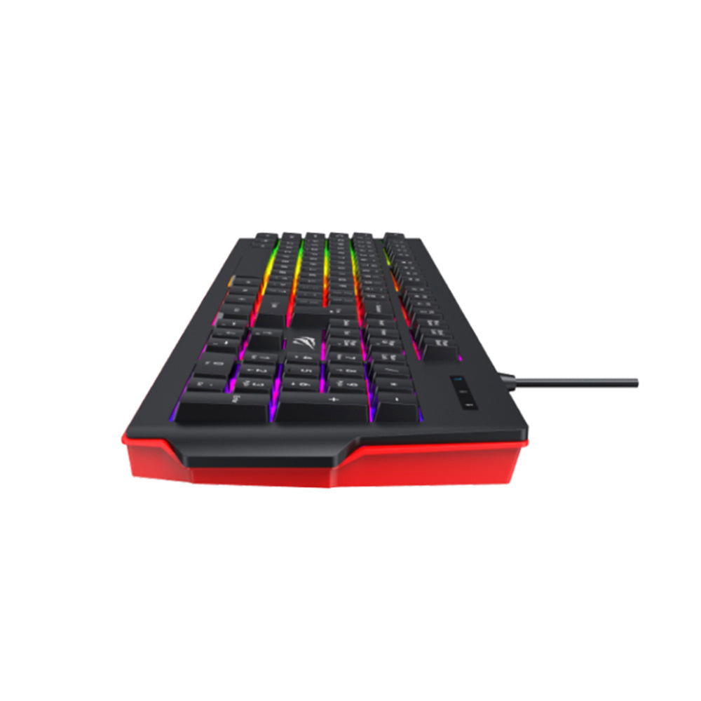Clavier Gaming HAVIT KB866L, RGB, 1.4m, Noir Rouge