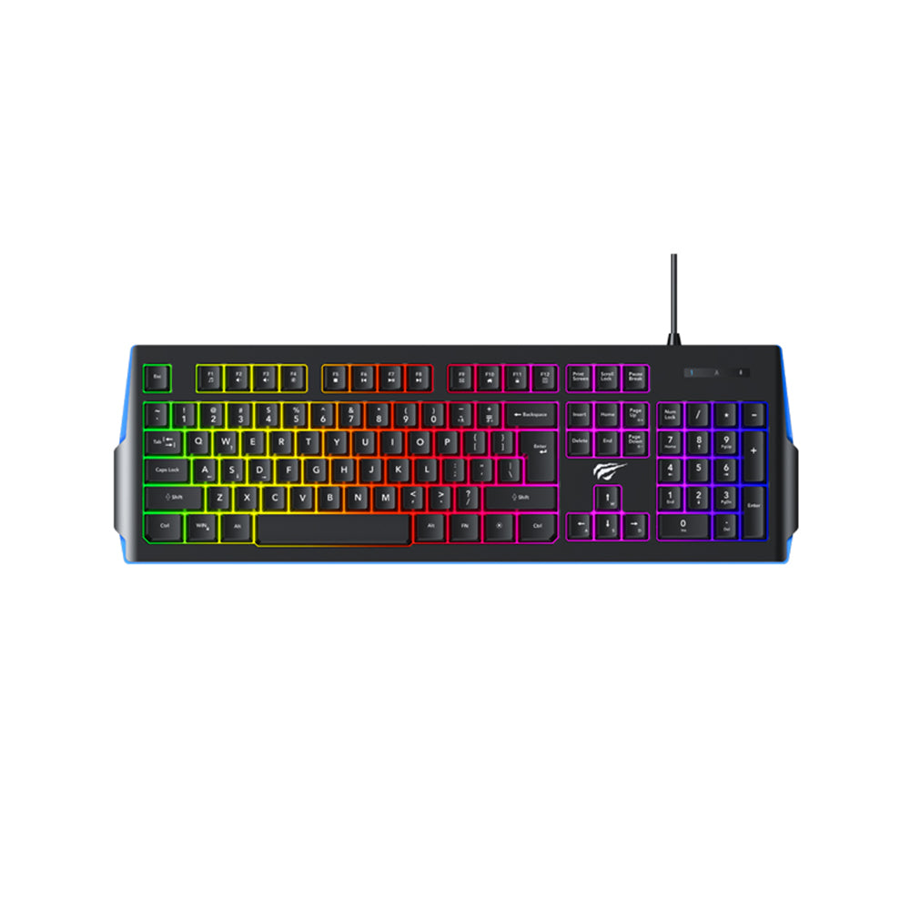 Clavier Gaming HAVIT KB866L, RGB, 1.4m, Noir Rouge