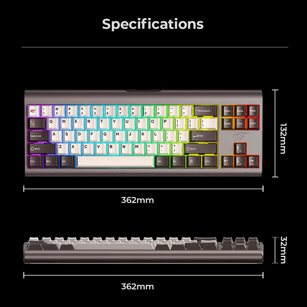 Clavier Gaming HAVIT KB896L, RGB, 1.2m, Vert