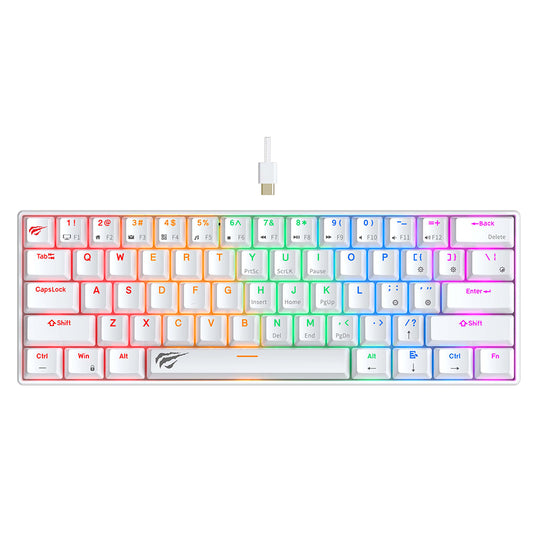 Clavier Gaming HAVIT KB903L, RGB, 1.8m, Blanc