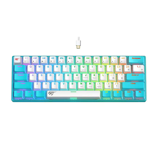 Clavier Gaming HAVIT KB903L, RGB, 1.8m, Bleu Blanc