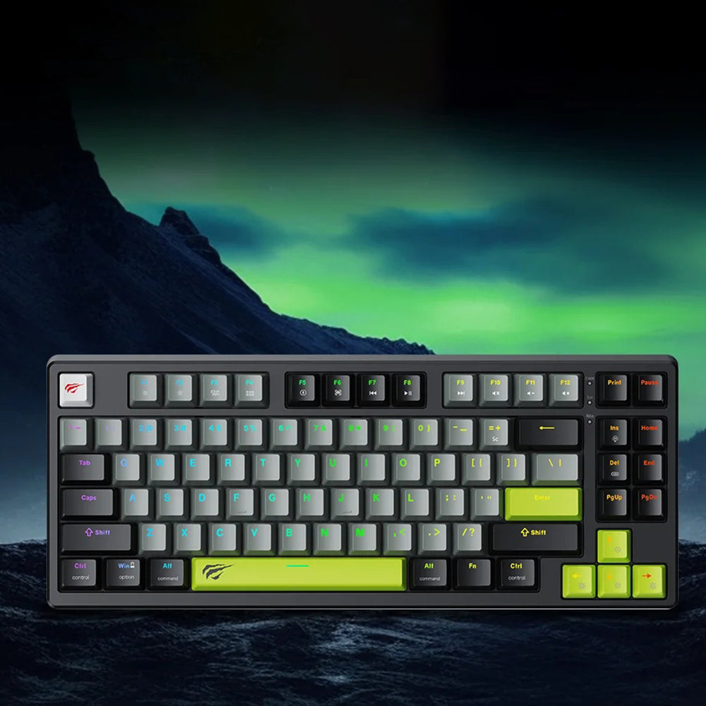 Clavier Gaming HAVIT KB904L, RGB, 1.8m, Noir Vert