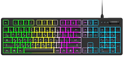 Clavier Gaming Filaire USB WZK WKG-200, RGB, 1,5m, Noir