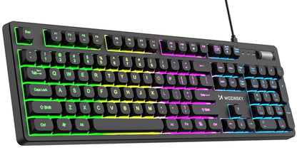 Clavier Gaming Filaire USB WZK WKG-200, RGB, 1,5m, Noir