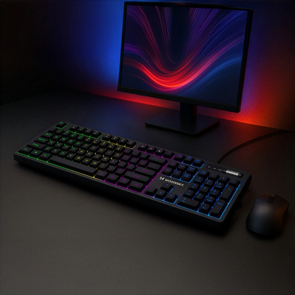 Clavier Gaming Filaire USB WZK WKG-200, RGB, 1,5m, Noir