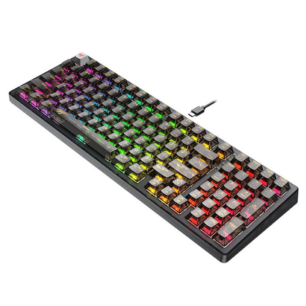 Clavier Gaming Filaire USB HAVIT KB875L, RGB, 1.8m, Transparent Noir
