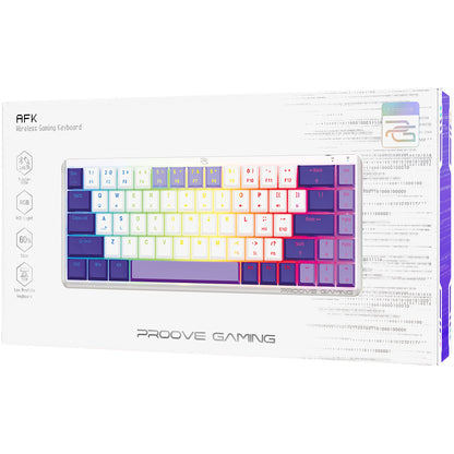 Proove AFK Wireless Gaming Keyboard, RGB, BT / Wi-Fi / Wired, 1.5m, White WKAFKEN22002