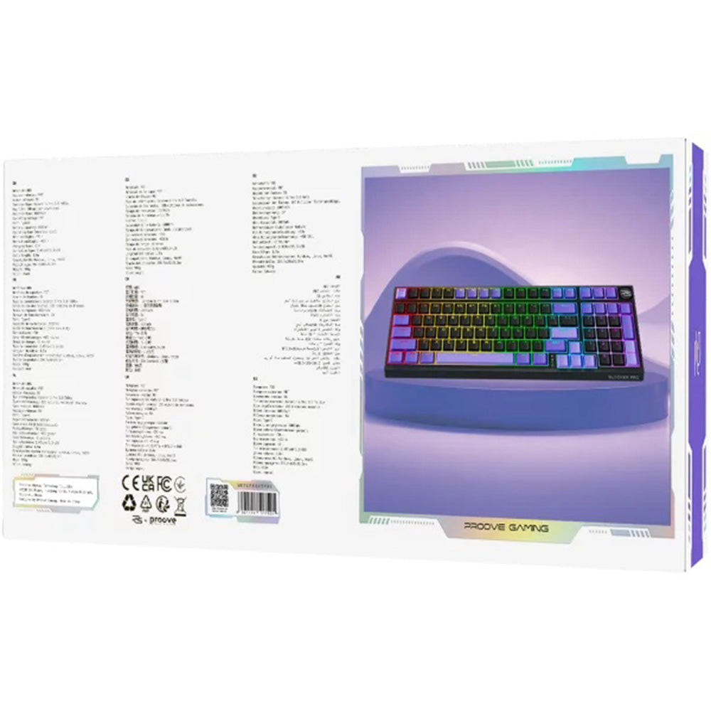 Clavier Gaming Sans Fil Proove Slicker Pro, RGB, BT / Wi-Fi / Filaire, 1.8m, Noir WKSLPEN22416