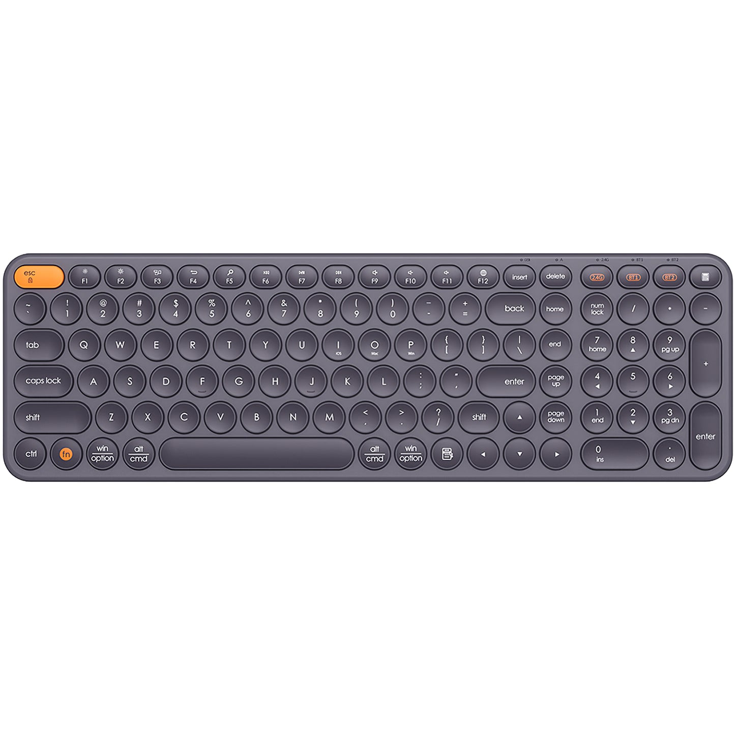 Baseus K01B Clavier sans fil trimode, BT / Wi-Fi, gris B009009555550483333-00