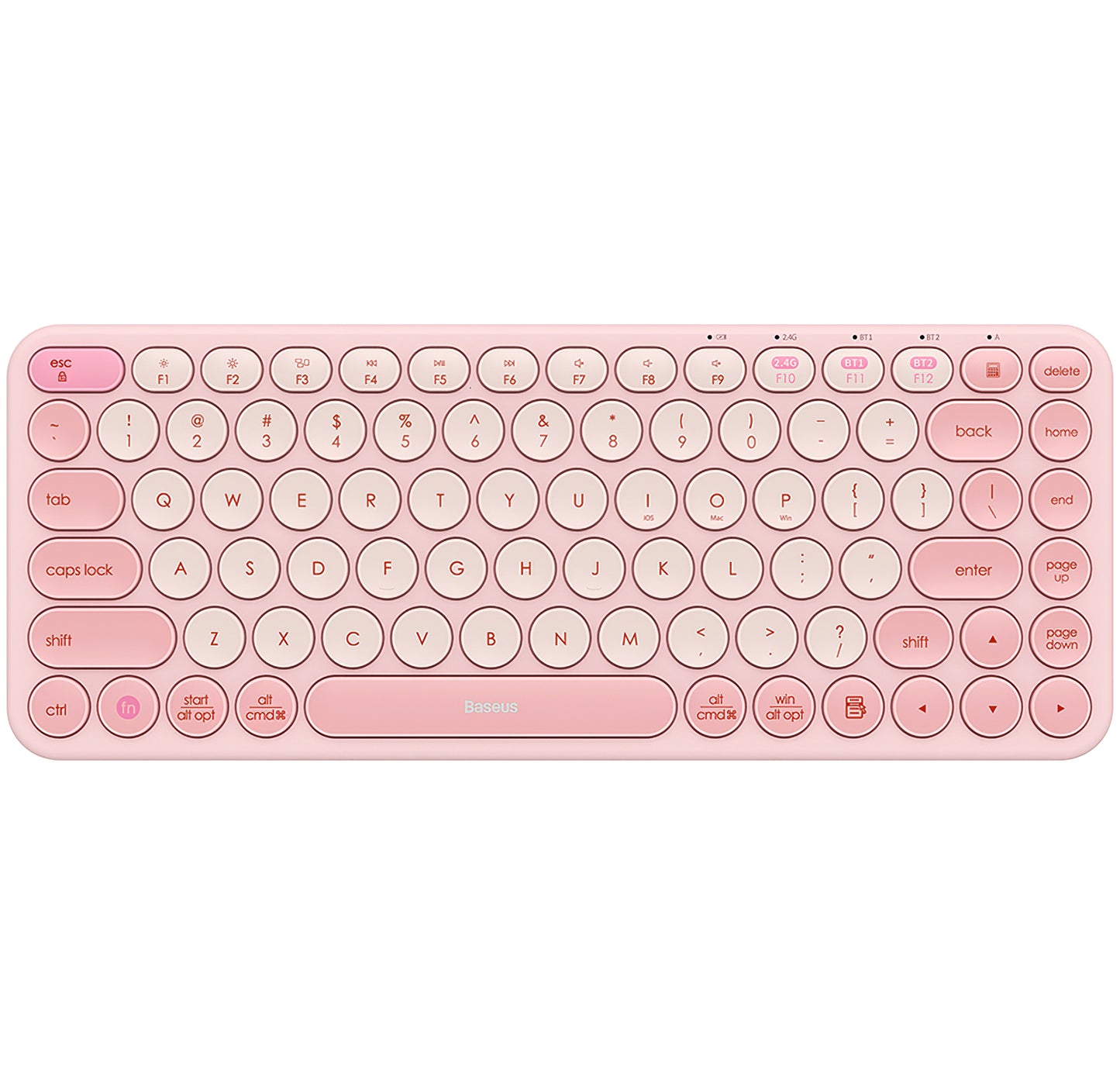 Baseus K01A Clavier sans fil trimode, BT / Wi-Fi, rose B009009555550341313-00