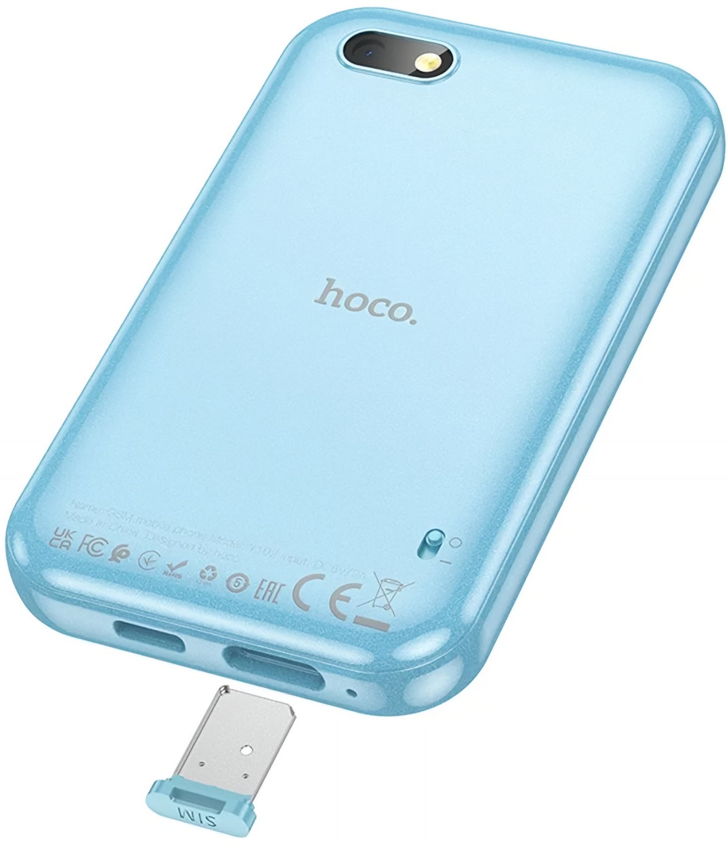 Téléphone Mobile HOCO Y102 Kids, 2G, Écran 2.8 pouces, Bleu