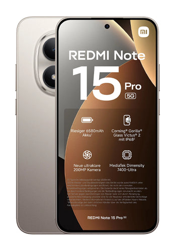 Téléphone Mobile Xiaomi Redmi Note 15 Pro 5G, 256GB, 8GB, Titanium MZB0LZLEU