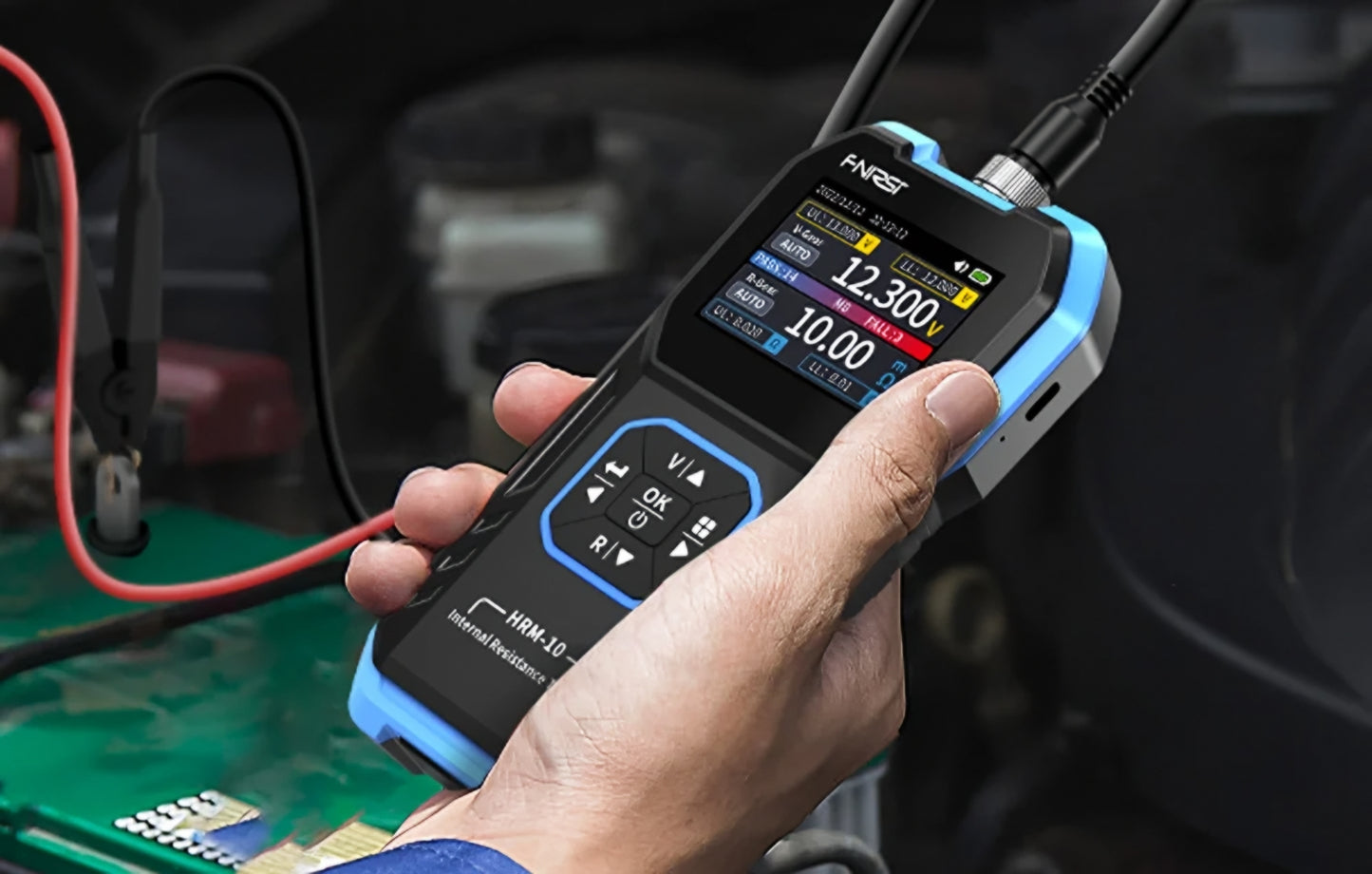 Testeur de service Fnirsi HRM-10 pour la mesure de la résistance interne et de la tension des batteries / accumulateurs