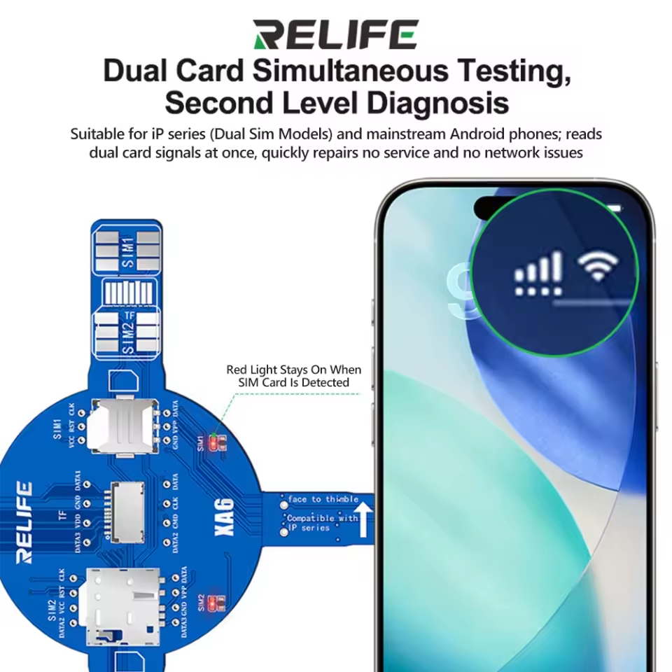 Testeur Service Relife XA6 Dual pour Carte SIM / Carte Mémoire