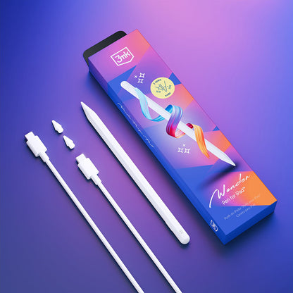 Touch Pen 3MK Wonder pour Apple iPad, Version Active, Blanc