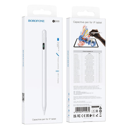 Touch Pen Borofone BG101 pour Apple iPad Series, Version Active, Blanc