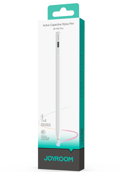 Stylet Joyroom JR-X15 Pro pour Apple iPad, Version Active, Blanc