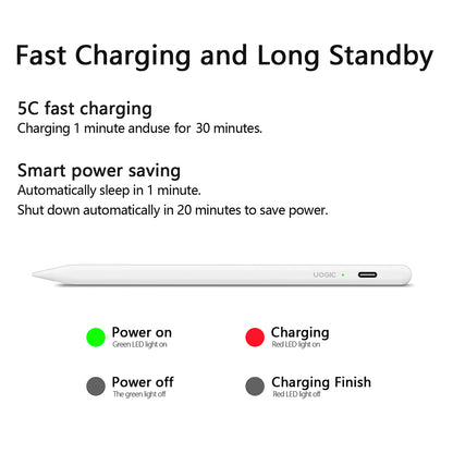 Touch Pen Techsuit AC10-CP pour Apple iPad, Version Active, Blanc